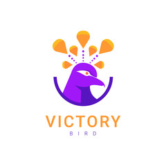 Victory bird logo for modern business brand