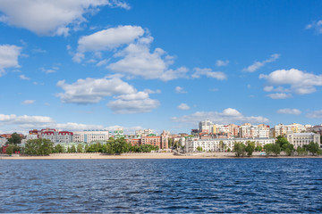 Fototapeta na wymiar Samara view from the Volga river on a day, Russia