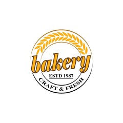 Bakery hand written lettering logo, label, badge, emblem.