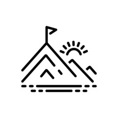 Black line icon for peak 
