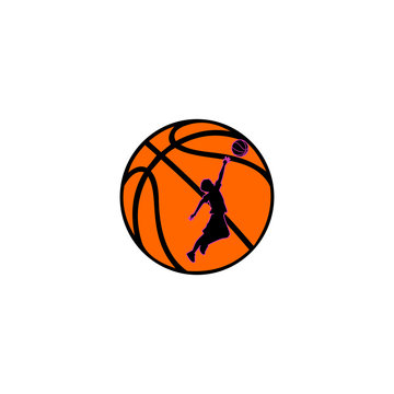 Vector / Image of Professional Basketball with Basketball Players, Clean modern simple look. sport, ball, bounce,