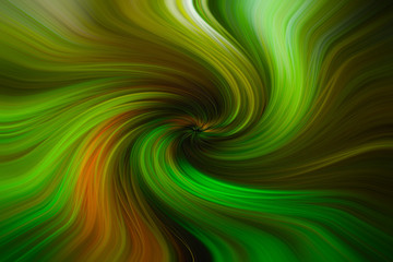 Beautiful Colorful Abstract Floral Twirl Twist Illustration Background. Color lines of Green Yellow and Red twisted together.