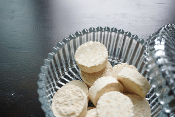 Kueh bangkok in a bowl glass