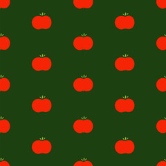Seamless pattern with tomatos. Hand drawn tomato. Vector illustration. EPS 10