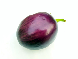 a fresh violet brinjal vegitable isolated put on white background