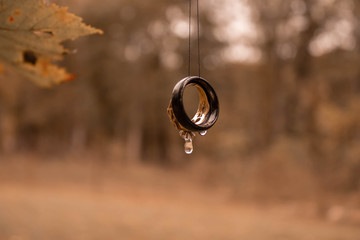 Wedding Rings Dripping In Water