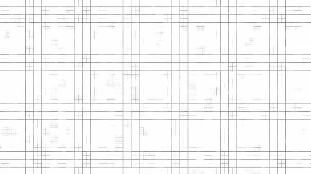 2D flat Grid design abstract black and white design pattern geometric shapes motion graphics. (Looped)