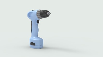 3d rendering of a electric screwdriver isolated in studio background
