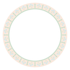 Decorative plate with round floral ornament. Circular floral frame. Fashion background with ornate dish. Vector illustration