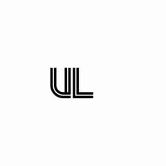 Initial outline letter UL style template	