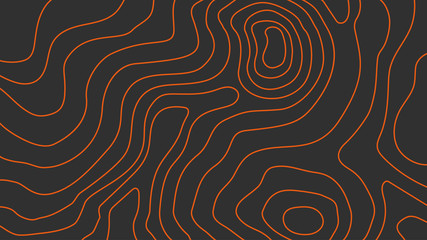 The stylized height of the topographic contour in lines and contours. The concept of a conditional geography scheme and the terrain path. Vector illustration.