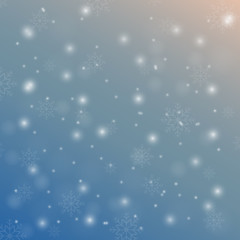 Gradient background design with bokeh and snowflake effect.