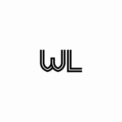 Initial outline letter WL style template	