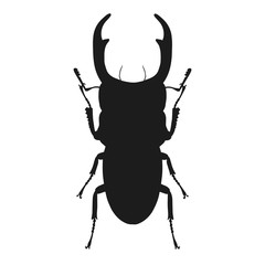 Silhouette of bug isolated on white background. Vector illustration