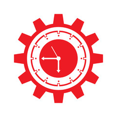 Time icon with a white background, Clock symbol, Stopwatch sign, vector illustration element