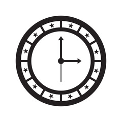 Time icon with a white background, Clock symbol, Stopwatch sign, vector illustration element