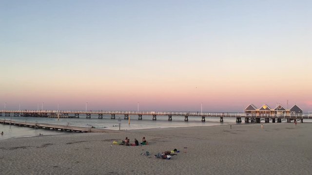 Busselton Jetty at sunset in Busselton city Western Australia