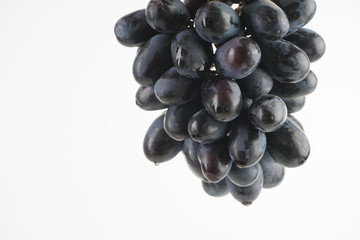 Fresh grape fruits plated over the white background