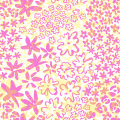 Bright simple floral seamless pattern