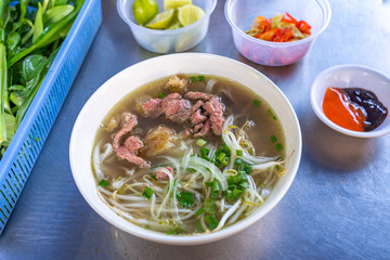 Delicious Vietnamese local cuisine - Pho beef noodle soup
