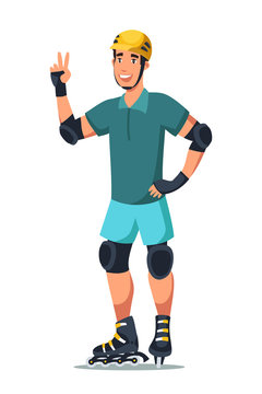 recommend clip art: Roller skater flat vector illustration