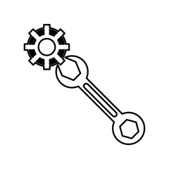 wrench key tool isolated icon