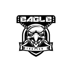 Eagle head tactical logo team black and white