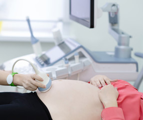 pregnant woman on the ultrasound