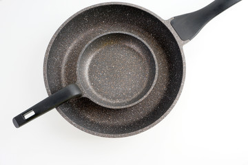 frying pan over white background