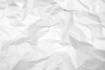 White crumpled paper texture background.	