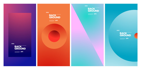 New 2020 Cover and Poster Design Template for Magazine. Trendy Abstract Colorful Geometric and Curve Vector Illustration Collage with Typography for Cover, book, social media story, and Page Layout