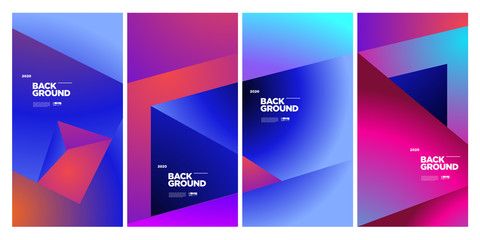 New 2020 Cover and Poster Design Template for Magazine. Trendy Abstract Colorful Geometric and Curve Vector Illustration Collage with Typography for Cover, book, social media story, and Page Layout