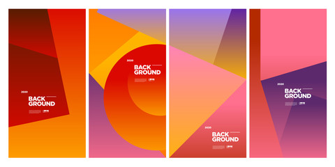 New 2020 Cover and Poster Design Template for Magazine. Trendy Abstract Colorful Geometric and Curve Vector Illustration Collage with Typography for Cover, book, social media story, and Page Layout