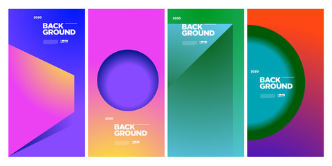 New 2020 Cover and Poster Design Template for Magazine. Trendy Abstract Colorful Geometric and Curve Vector Illustration Collage with Typography for Cover, book, social media story, and Page Layout