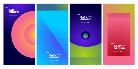 New 2020 Cover and Poster Design Template for Magazine. Trendy Abstract Colorful Geometric and Curve Vector Illustration Collage with Typography for Cover, book, social media story, and Page Layout