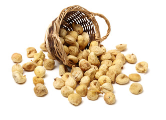 dried fig on white background 