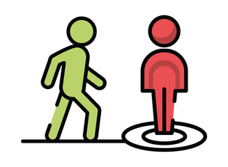 pedestrians silhouettes walkers isolated icon