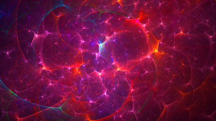 3D rendering abstract red fractal light background