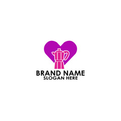 logo line love juice with icon simple vector design