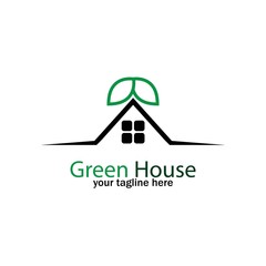 Green House logo Design vector, Nature House Logo