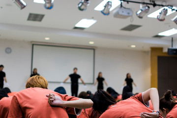 There were people dancing to the signal on stage and a lot of people were booming down below.