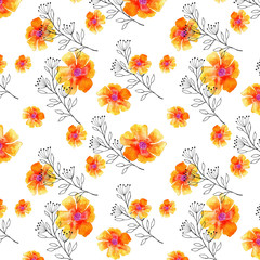 Abstract elegance pattern with bright floral color background.