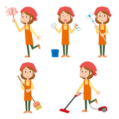 掃除　大掃除　女性　主婦　家事　清掃　セット