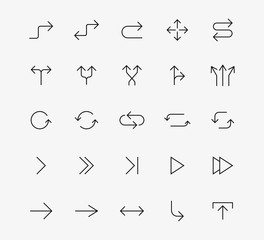 Line Arrow icon set. Vector illustration, flat design