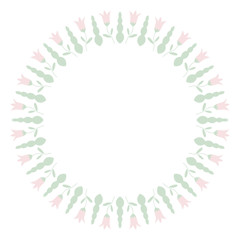 Decorative frame with round floral ornament. Circular floral frame. Fashion background. Vector illustration EPS10