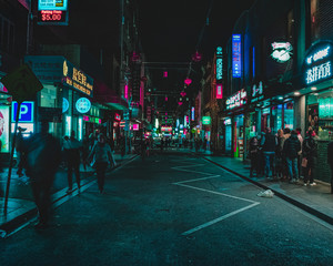 Chinatown at night - obrazy, fototapety, plakaty