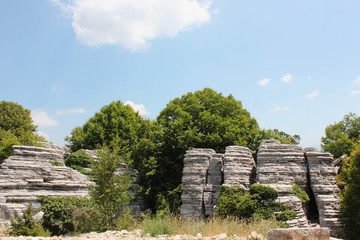 Stone forest natural rock formation Monodendri Zagori Greece