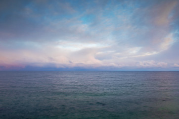 Obraz premium Snowstorm over the Baltic Sea