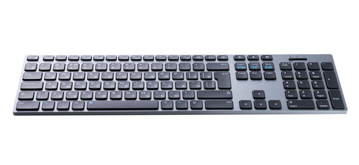 Wireless keyboard on a white background