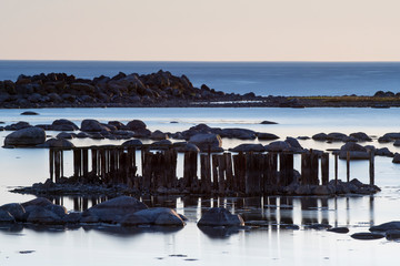 Calm ocean during sunset